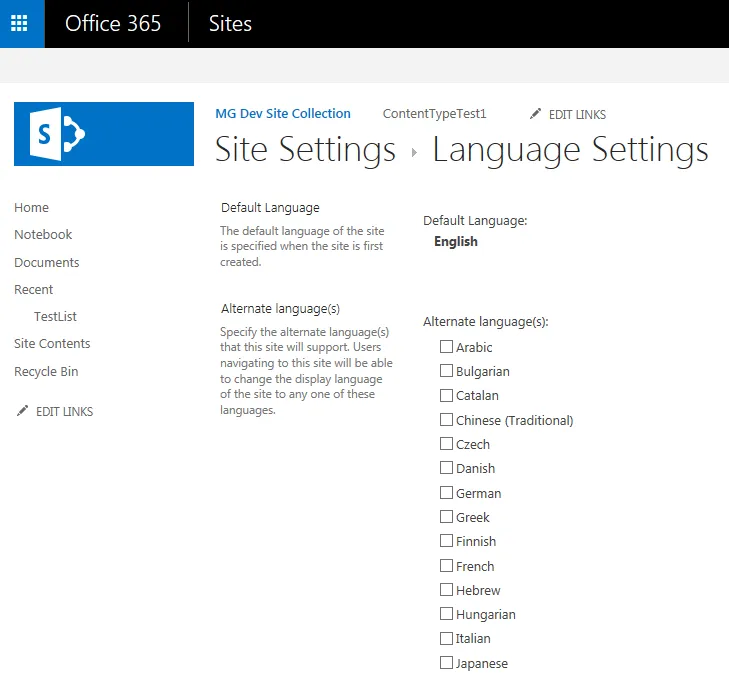 Risultati immagini per sharepoint alternate language
